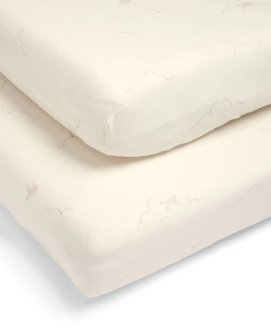 Mamas & Papas Cotbed Fitted Sheets Pack of 2 Welcome to the World Duckling - Cream Fitted Sheet USA, Lebanon Babies