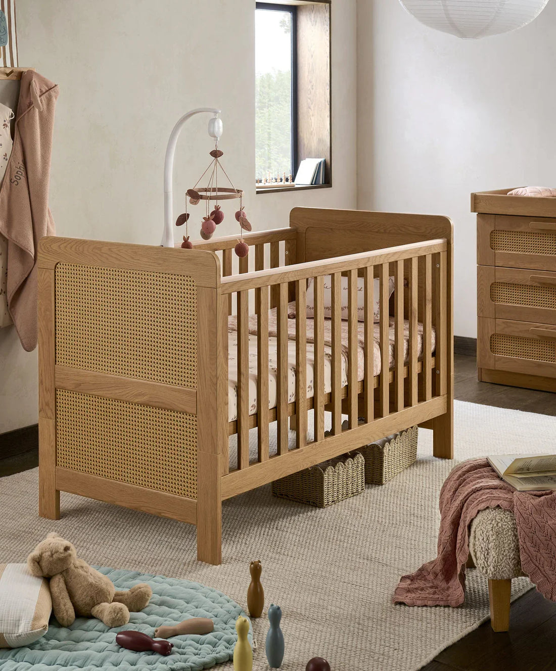 Mamas & Papas Esna Cotbed - Rattan Cot Bed