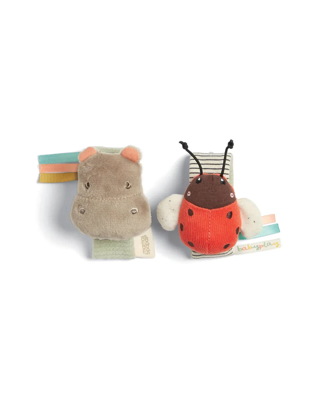 Mamas & Papas Wrist Rattles - Hippo/Ladybird Pack of 2 Rattle USA, Lebanon Babies