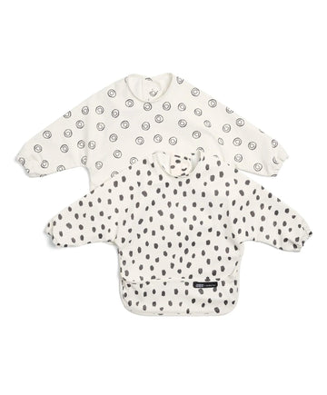 Mamas & Papas x Another Fox Long Sleeved Bibs (Pack of 3) - Faces/Cheetah Spot