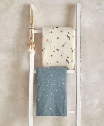 Cotbed Fitted Sheets (Pack of 2) - Planet/Blue Star