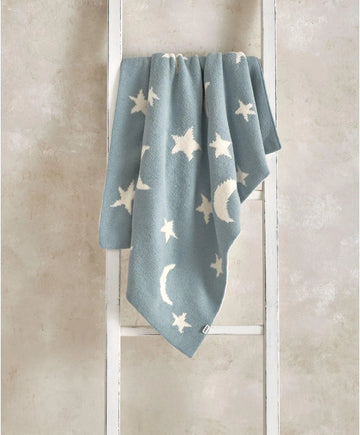 Chenille Blanket - Blue Moon/Star