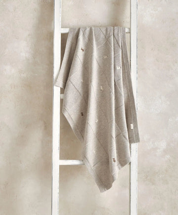 Knitted Blanket - Bunny Grey