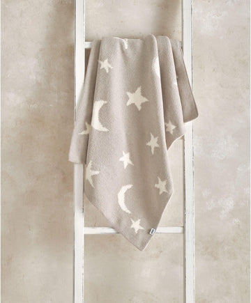 Chenille Blanket - Neutral Moon/Star
