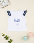 Prenatal White/blue floral t-shirt for girls