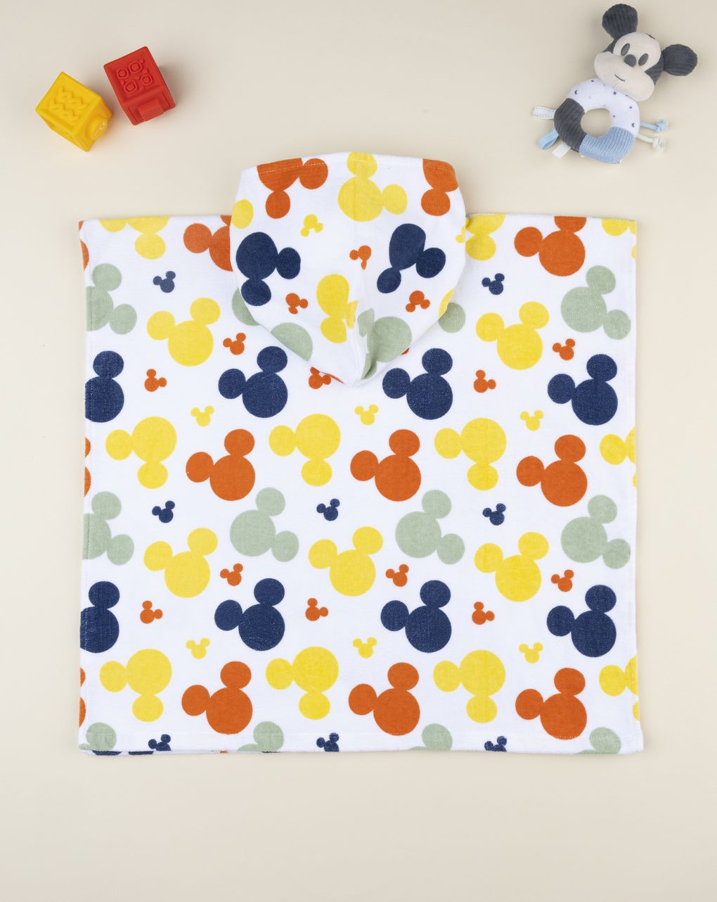 Prenatal Multicolor Mickey Mouse beach poncho for boys