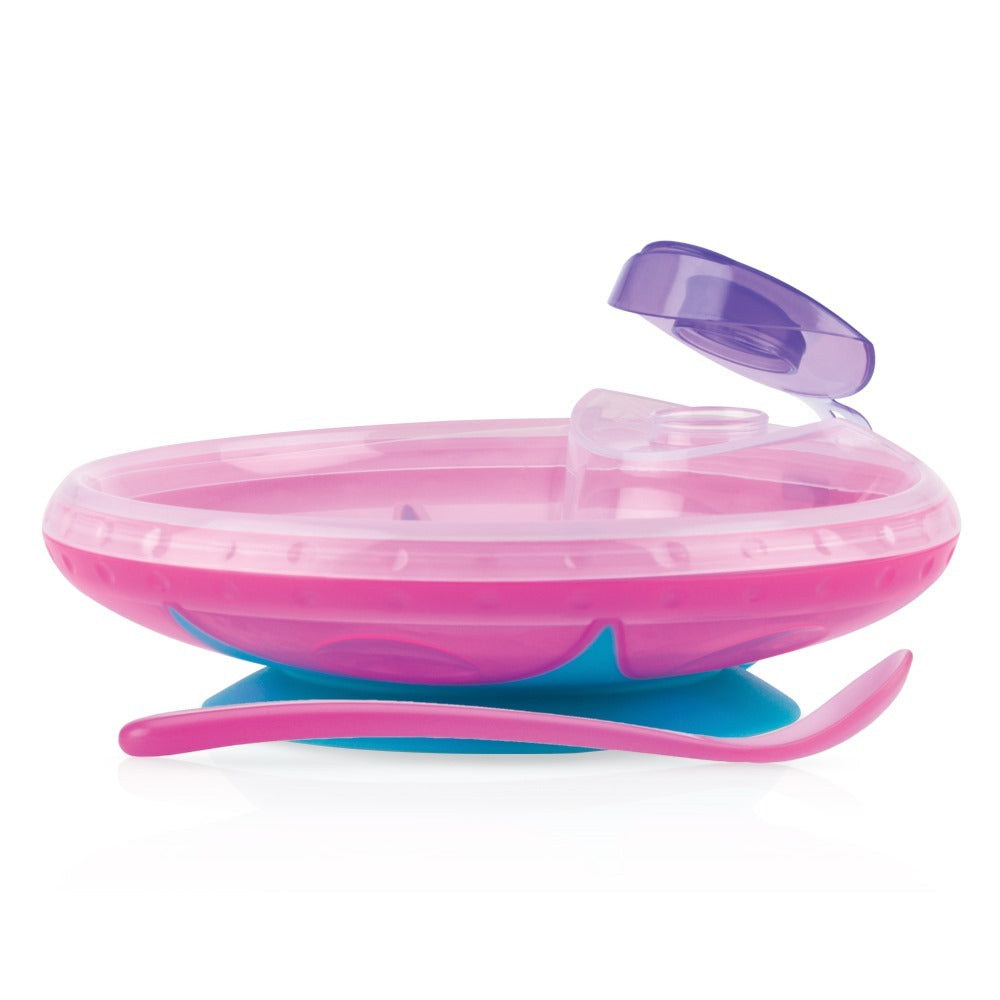 Nuby Warming Plate with Spoon pink 400ml 3m+ | Prenatal, Babies, Nusring, Cybex, Avent Plate