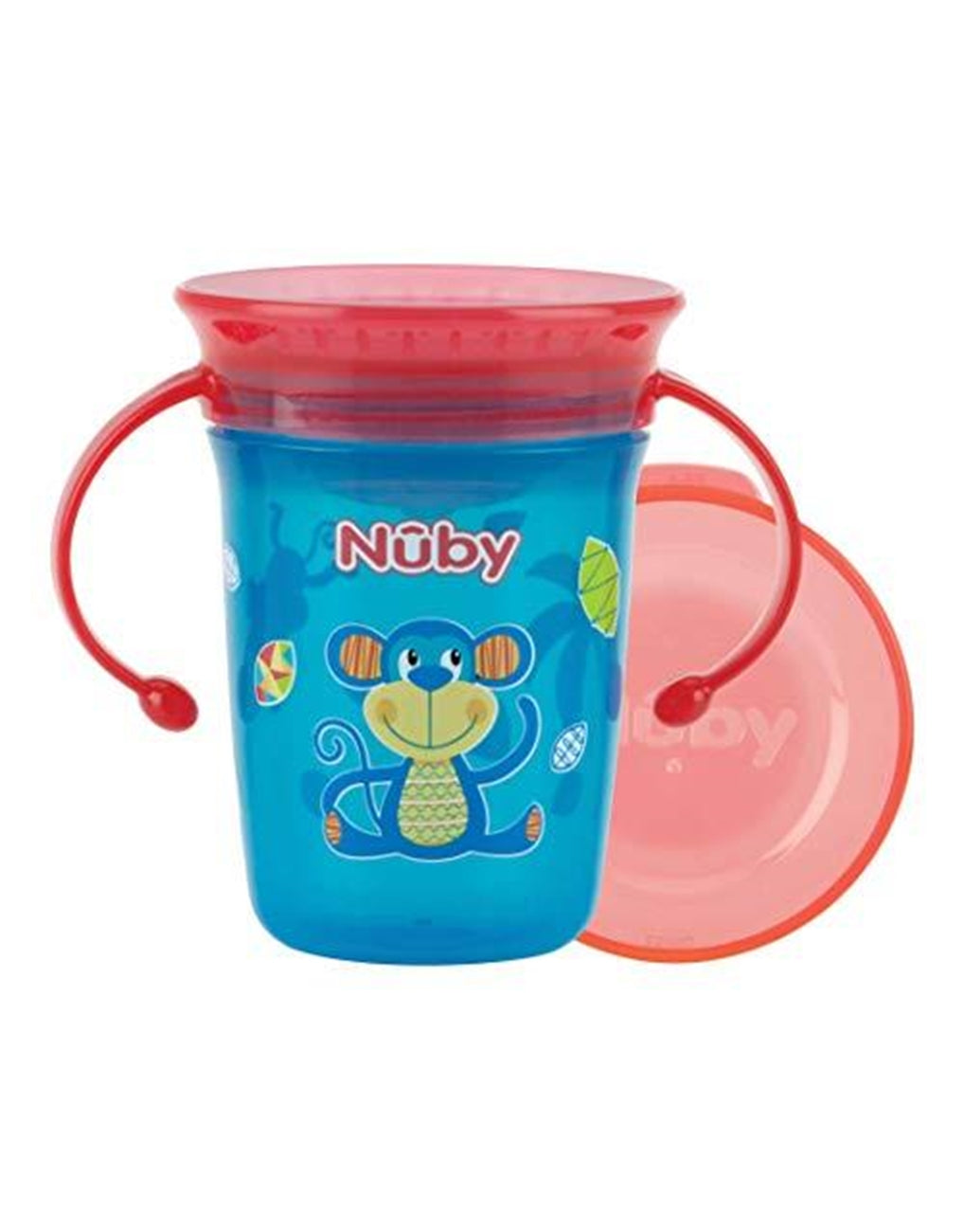 Nuby Twin Handle 360° Wonder Cup with Print 240ml 6m+ Aqua | Prenatal, Babies, Nusring, Cybex, Avent Cup