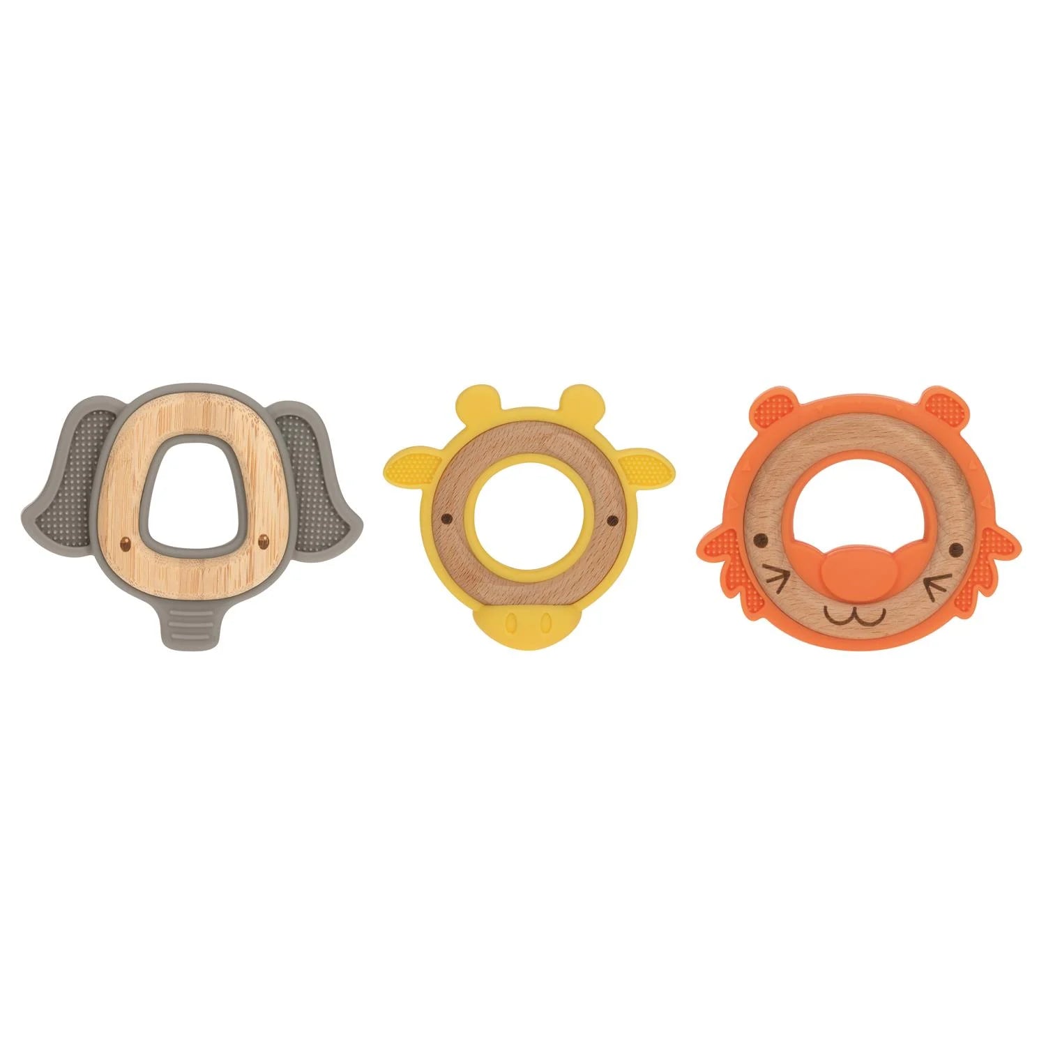 Wooden & Silicone Animal Teether Assorted 3m+