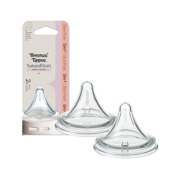 Natural Start Deep Grip Triangular Teats, 2-Pack, Clear, Extra Slow Flow