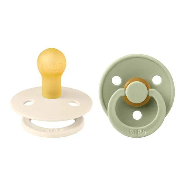 Bibs  Colour S1 Pacifiers - Pack of 2 - Ivory/Sage Soother USA, Lebanon