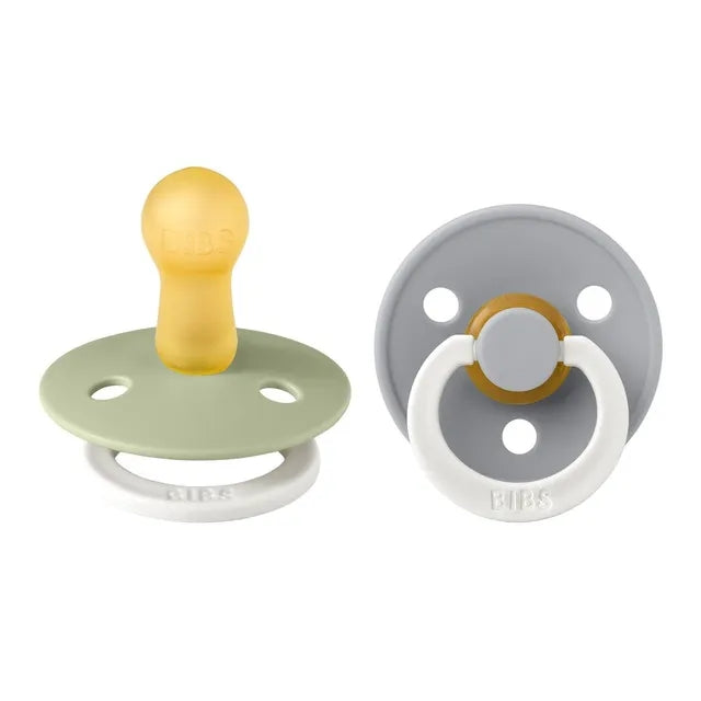 Bibs Glow Colour S2 Pacifiers - Pack of 2 - Sage/Cloud Soother USA, Lebanon