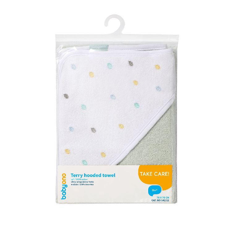 Babyono Terry Hooded White & Grey 100x100cm | Prenatal, Babies, Nusring, Cybex, Avent Bath Towel