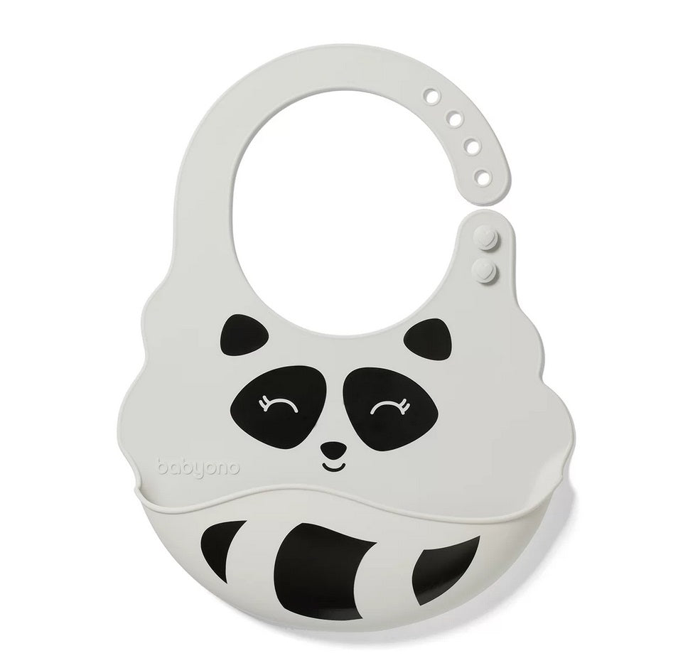 Babyono Silicone Bib with Adjustable Fastener Raccoon | Prenatal, Babies, Nusring, Cybex, Avent Bib