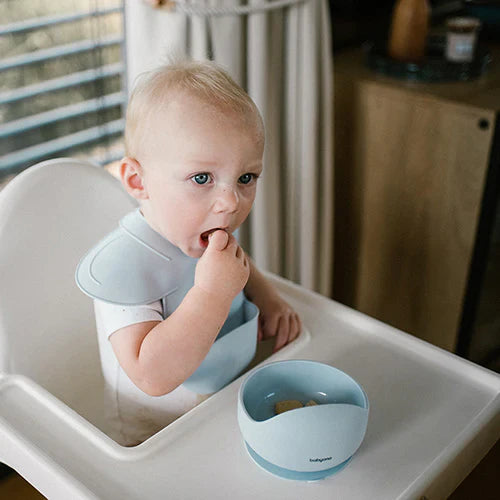 Babyono Silicone Bib with Adjustable Lock – Blue