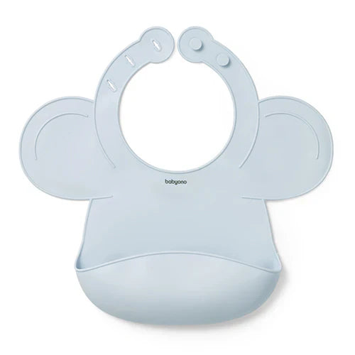 Babyono Silicone Bib with Adjustable Lock – Blue