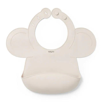 Babyono Silicone Bib with Adjustable Lock – Beige