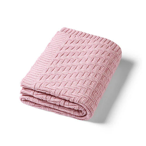 Babyono Cotton Knitted Blanket – Pink