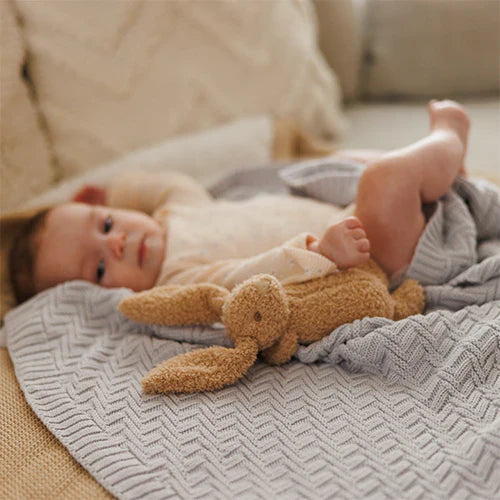 Babyono Cotton Knitted Blanket – Grey