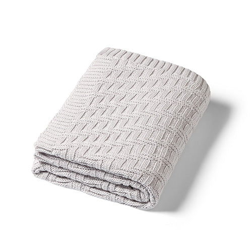 Babyono Cotton Knitted Blanket – Grey
