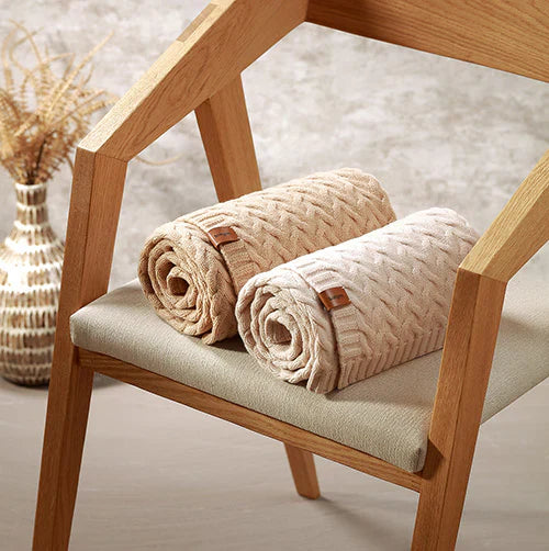 Babyono Merino Wool Blanket – Dark Beige