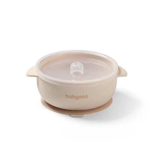 Babyono Silicone suction bowl with lid Suction Bowl