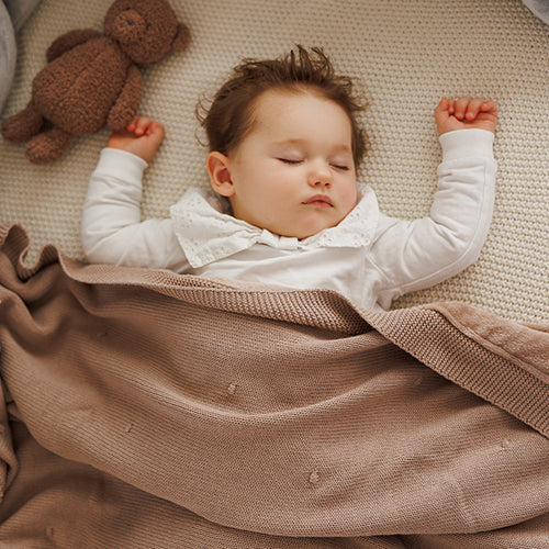 Babyono Cotton Blanket with Flannel Lining Chocolate