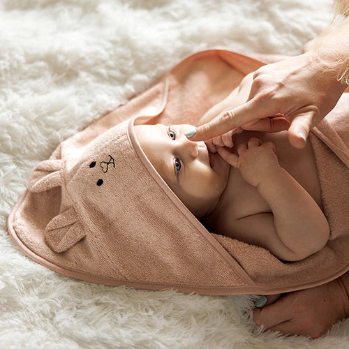 Babyono Bamboo Hooded Towel 100×100cm Pink