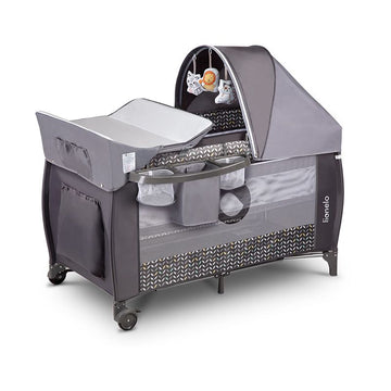 Lionelo Sven Plus Grey Scandi 2-In-1 Travel Cot Crib USA, Lebanon