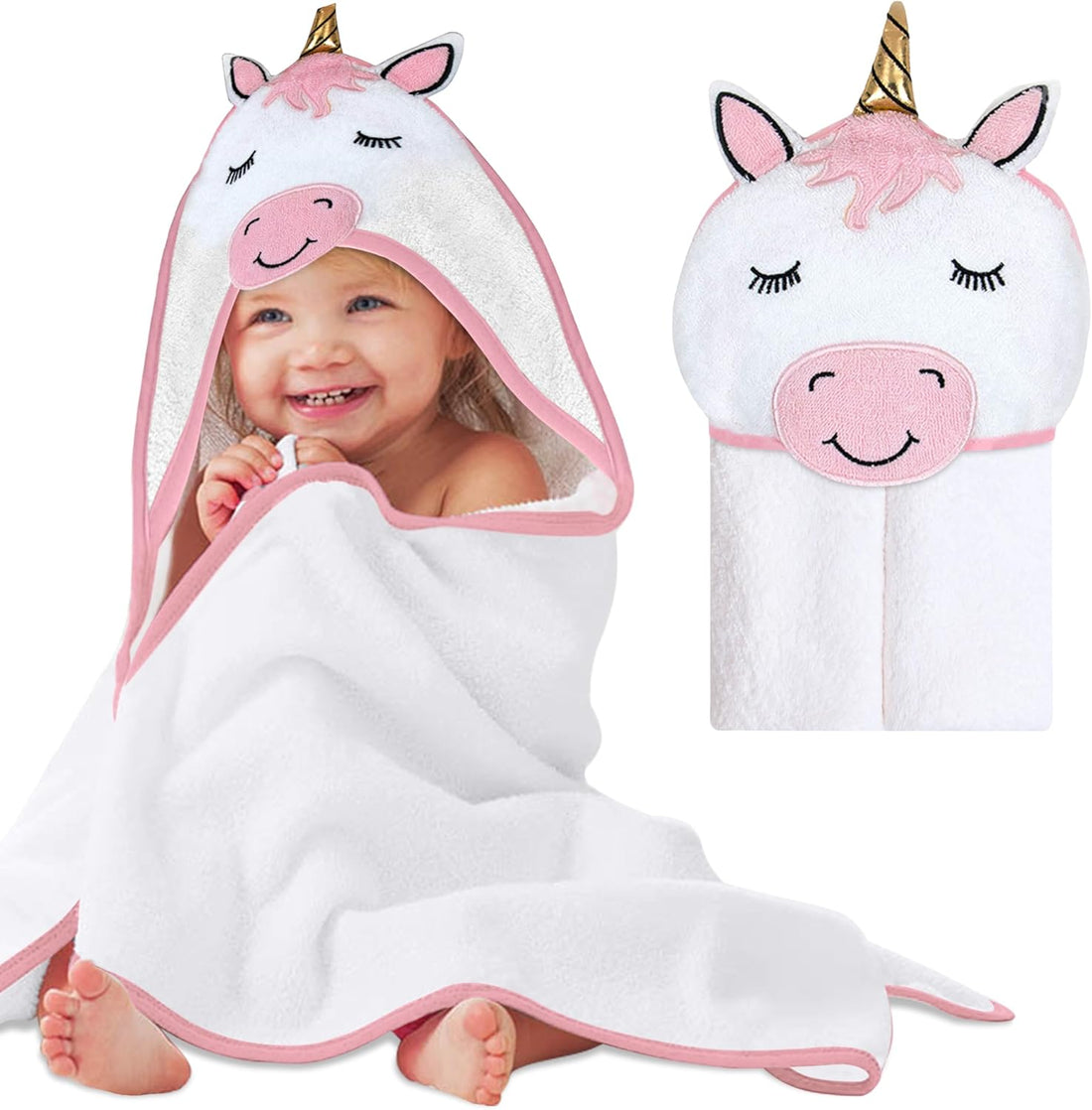 Mother's Choice Baby Hooded Towel - Large 84x84cm - 100% Cotton | Prenatal, Babies, Nusring, Cybex, Avent Baby Towel