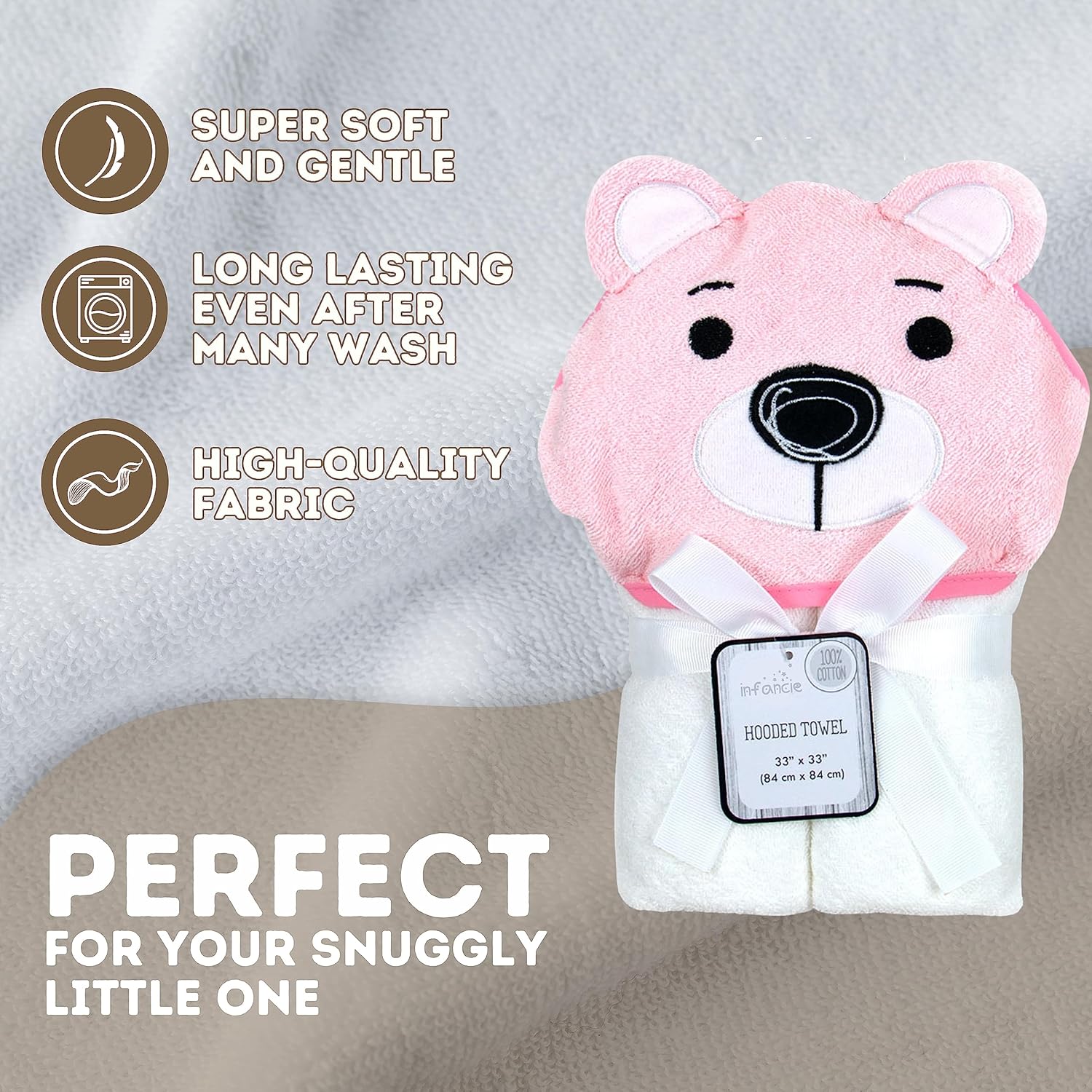Mother's Choice 3D Hooded Bear Towel Pink | Prenatal, Babies, Nusring, Cybex, Avent Baby Towel