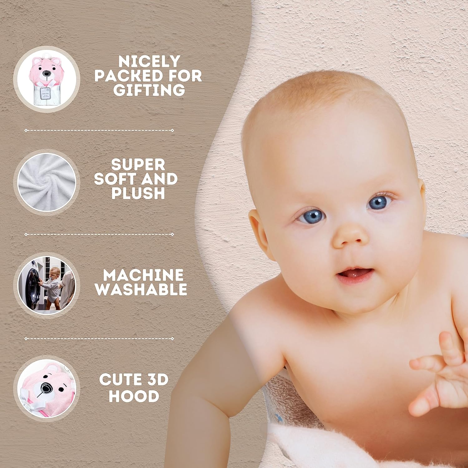 Mother's Choice 3D Hooded Bear Towel Pink | Prenatal, Babies, Nusring, Cybex, Avent Baby Towel