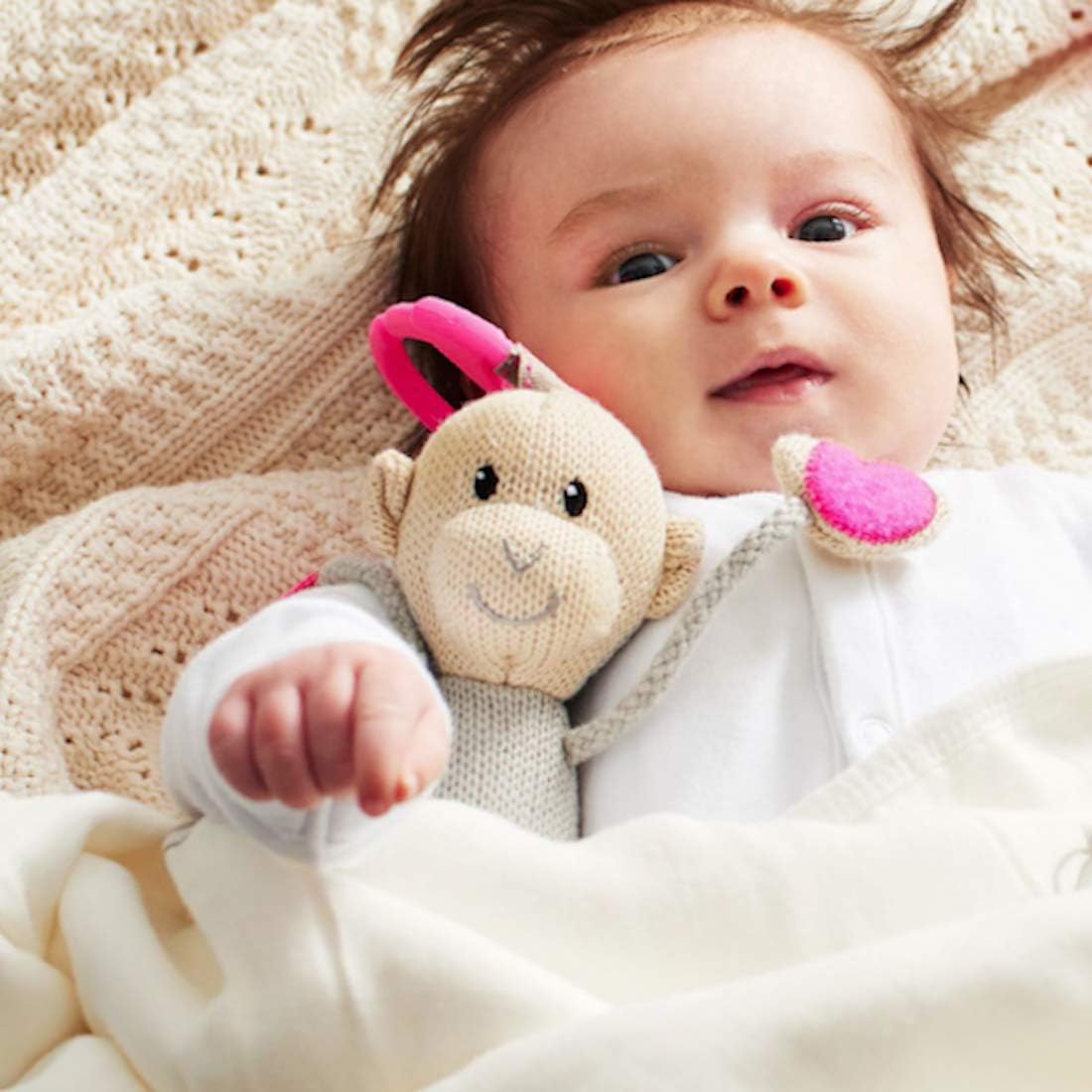 Matchstick Monkey Knitted Hanging Monkey Toy - Pink | Prenatal, Babies, Nusring, Cybex, Avent Plush & Soft Toy