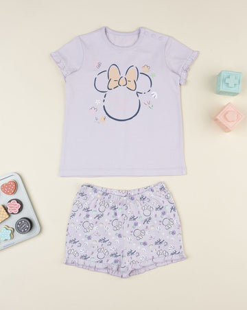 Prenatal Lilac Minnie summer pajamas for girls