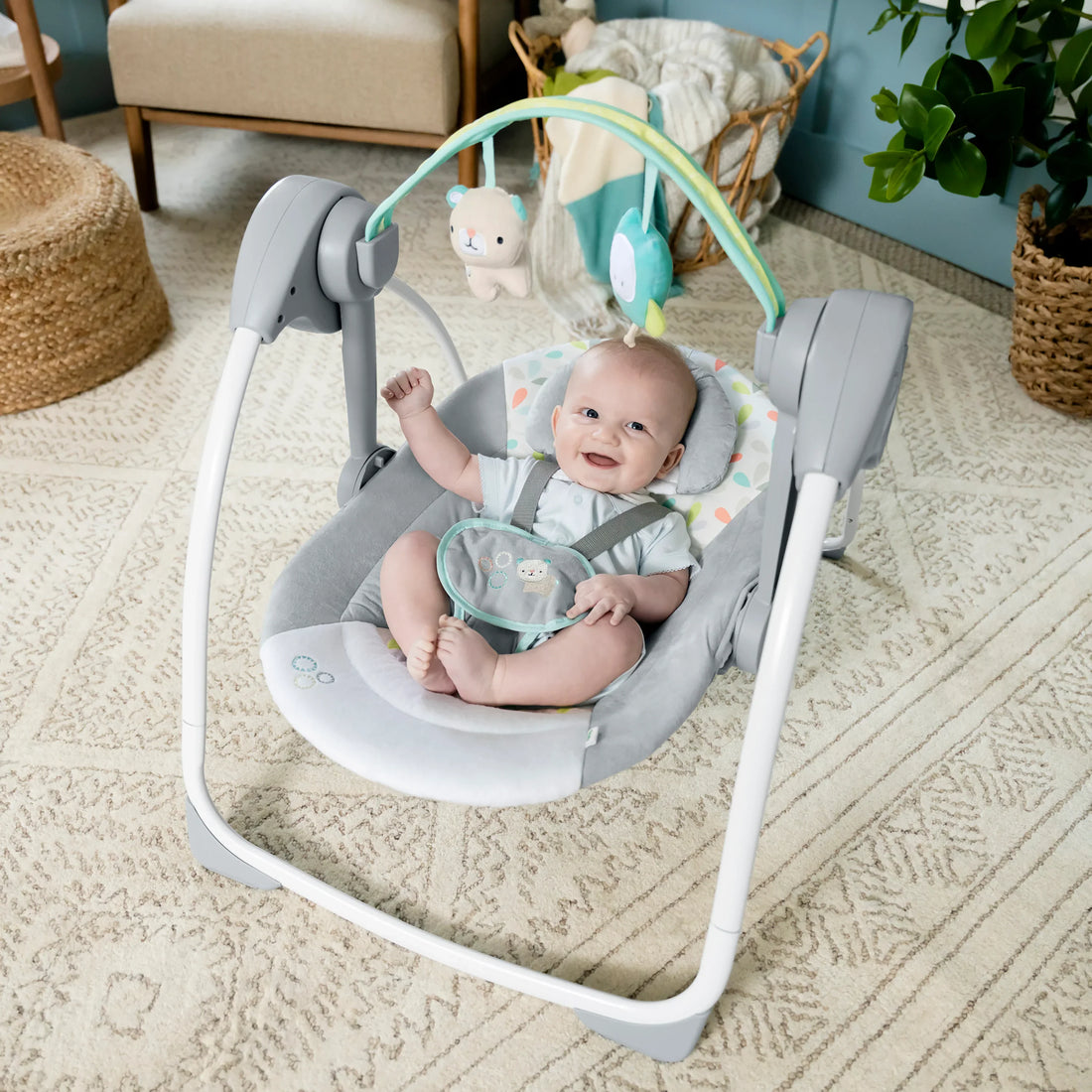Ingenuity Comfort 2 Go Compact Portable Baby Swing, Fanciful Forest Swing