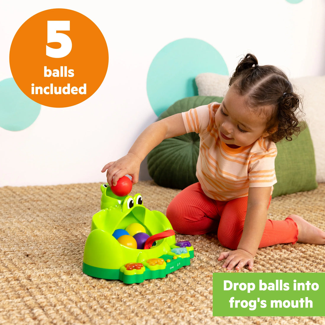 Bright Starts Poppin' Ball Frog Ball Play Toy Activity Toy