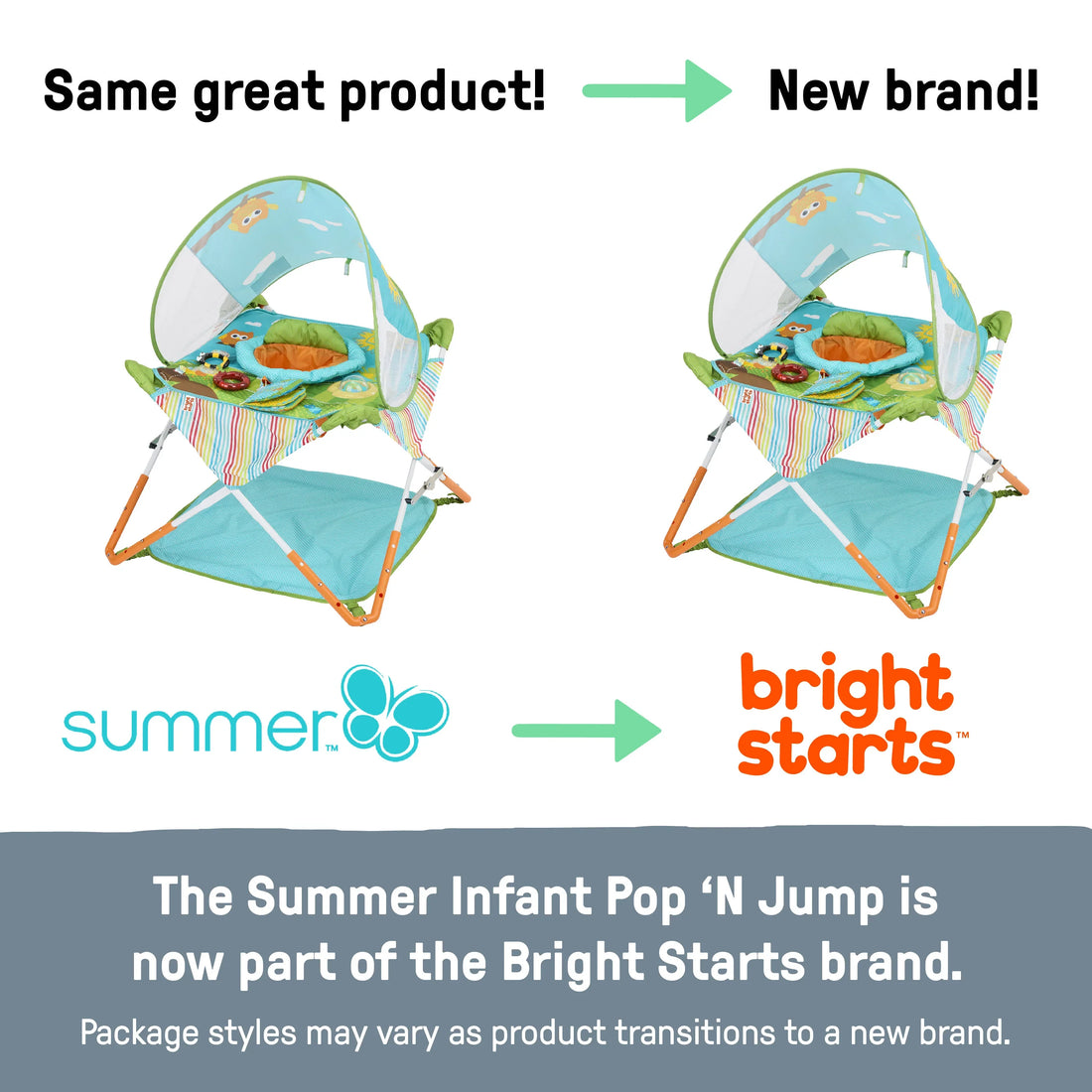 Bright Starts Pop 'N Jump Portable Activity Jumper, Owl Forest Jumper