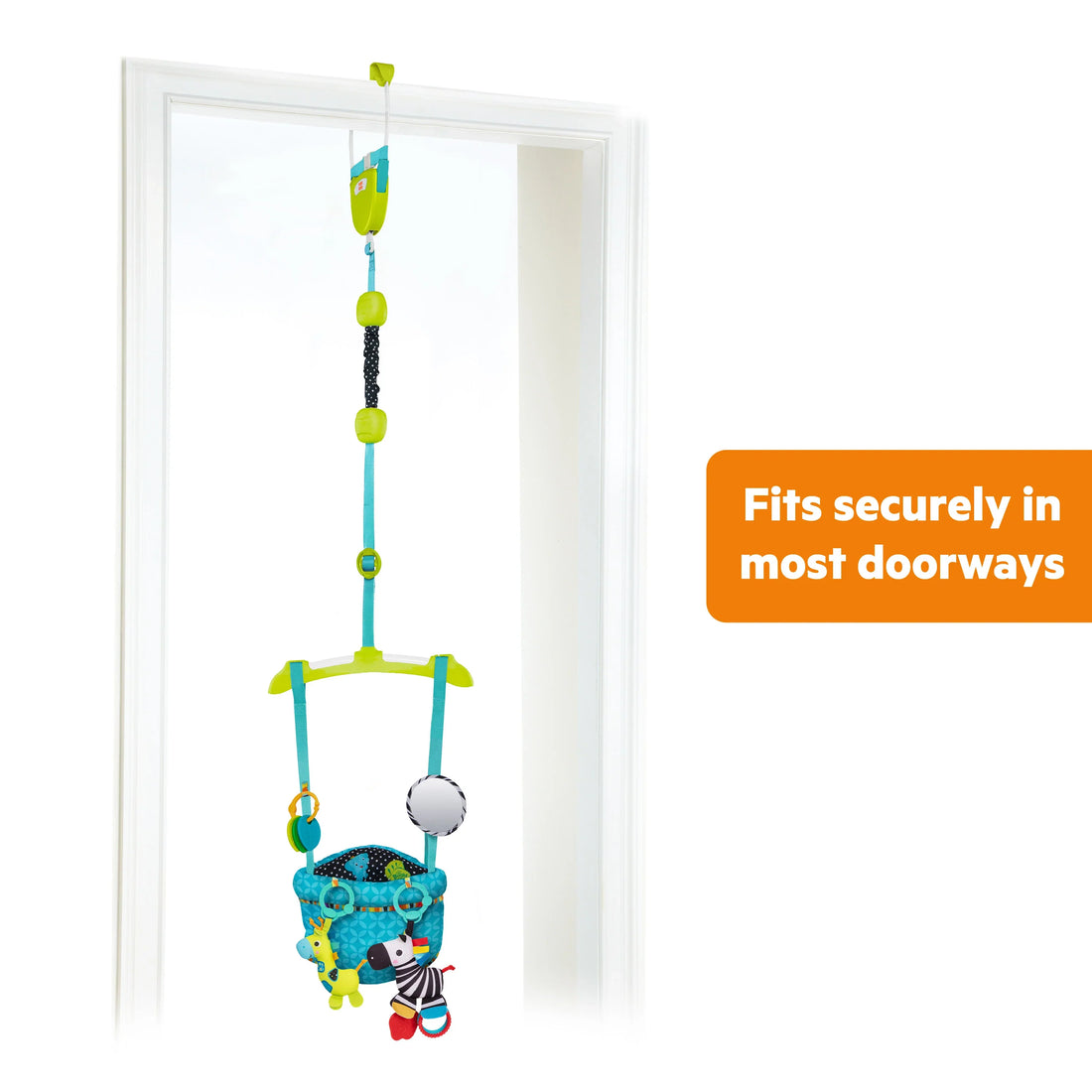 Bright Starts Bounce 'n Spring Deluxe Door Jumper with Take-Along Toys Bouncer