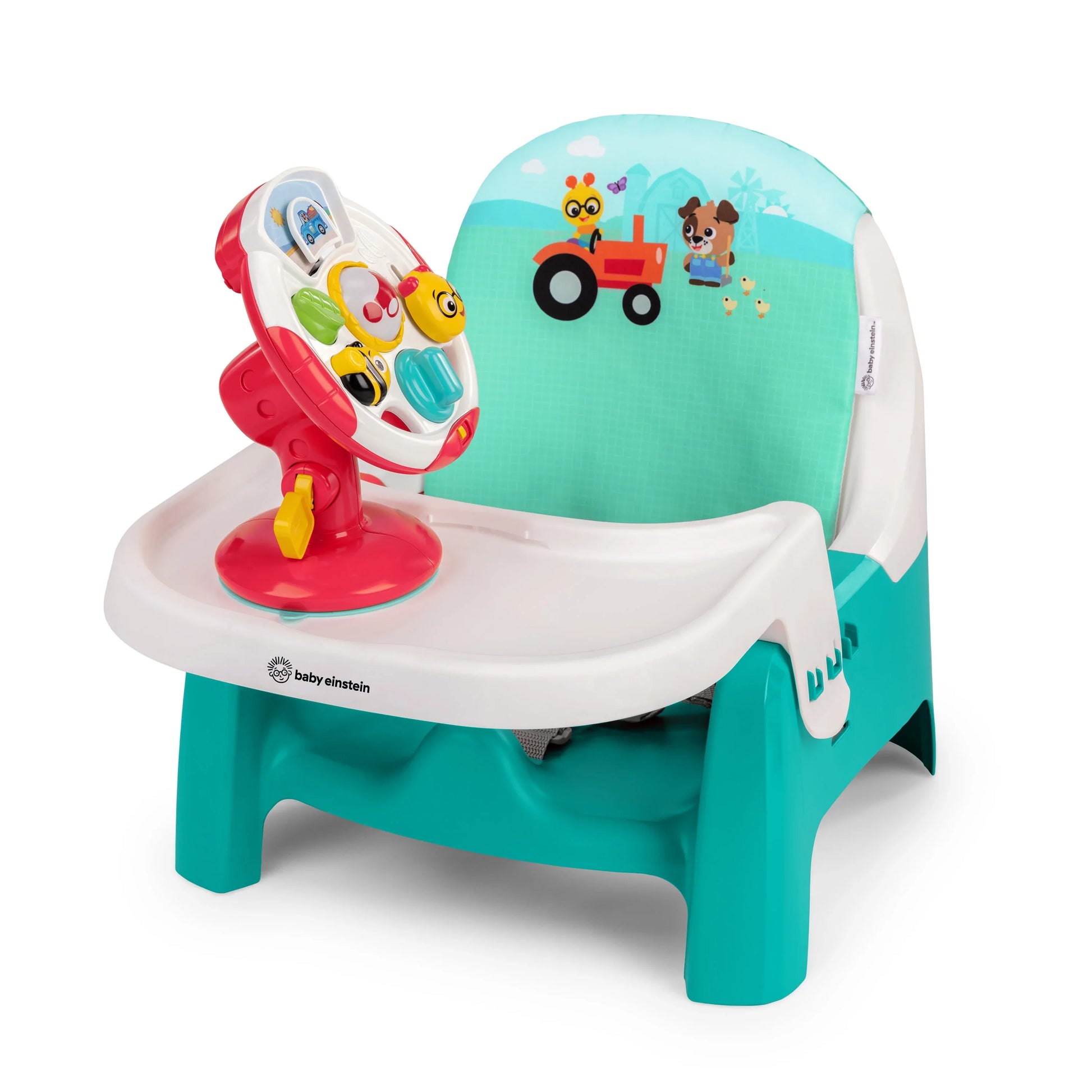 Bright Starts  Farm Explorers Snack & Steer Learn-to-Dine Feeding Seat Booster Seat