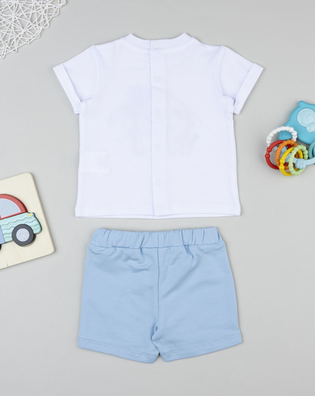 Prenatal White and blue monkey set for boys