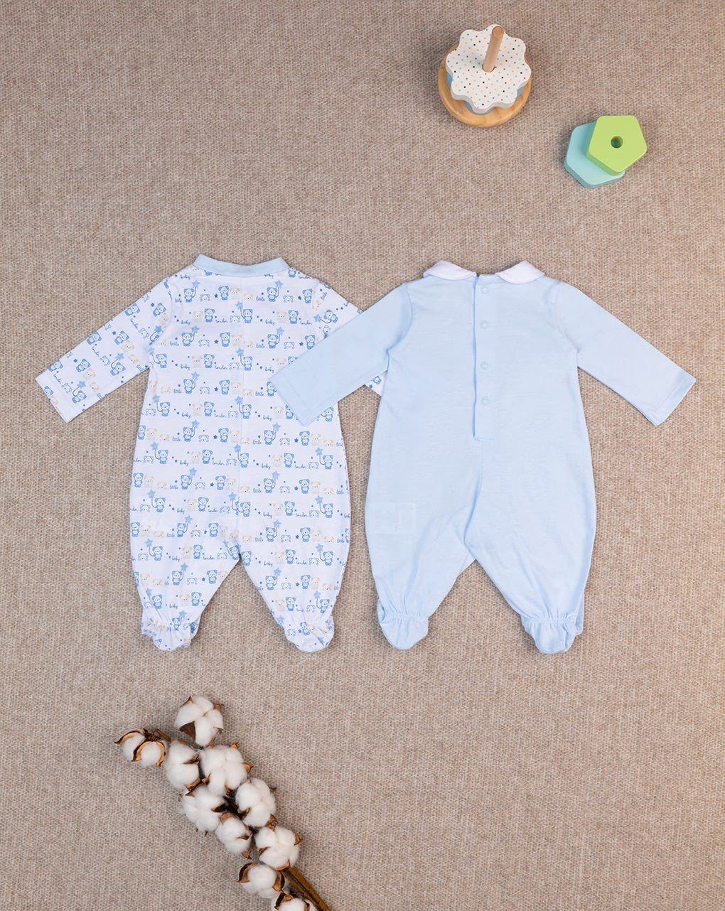 Prenatal Pack of 2 Overalls with Teddy Bear Print - Blue & White | Prenatal, Babies, Nusring, Cybex, Avent Overall