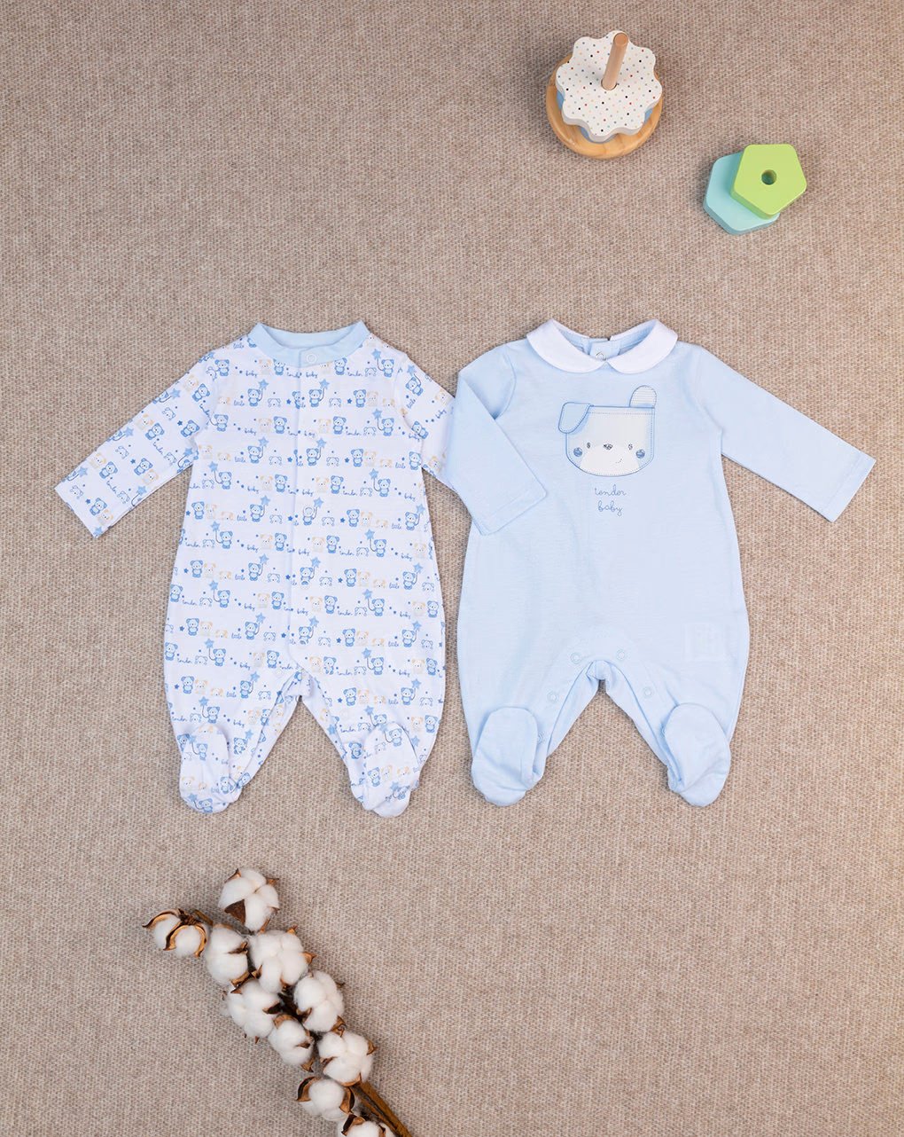 Prenatal Pack of 2 Overalls with Teddy Bear Print - Blue & White | Prenatal, Babies, Nusring, Cybex, Avent Overall