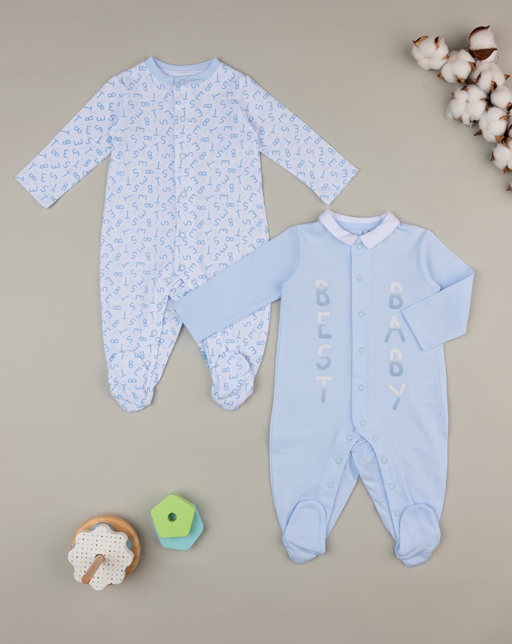 Prenatal Pack of 2 Overalls with Writing- 6-9M - Blue & White | Prenatal, Babies, Nusring, Cybex, Avent Overall