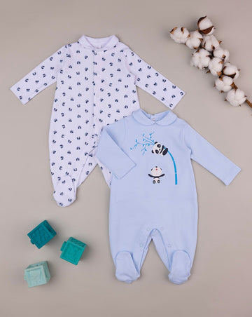 Prenatal Pack of 2 Interlock Overalls -  White & Blue | Prenatal, Babies, Nusring, Cybex, Avent Overall