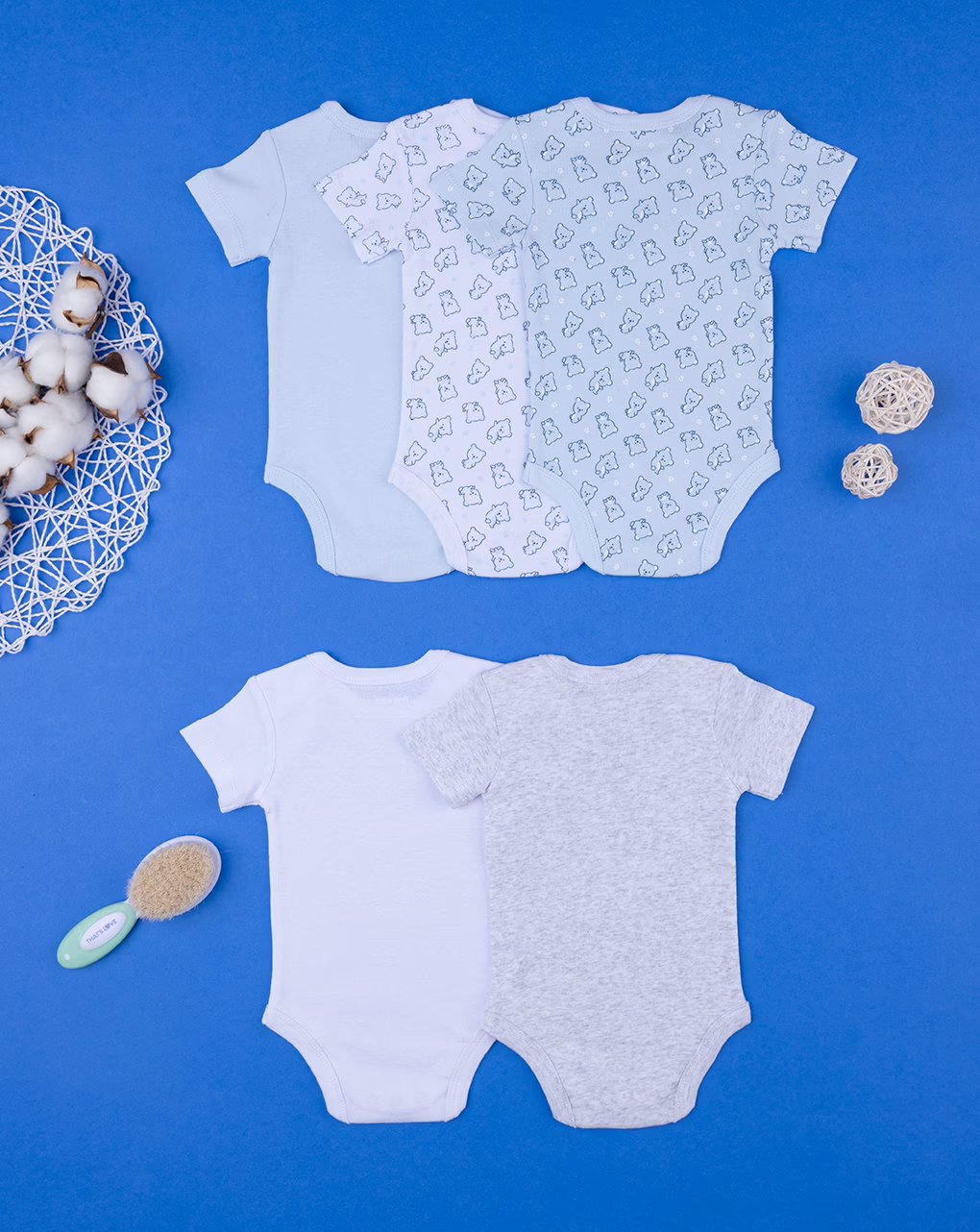 Prenatal Pack of 5 Ribbed Baby Bodysuits "Teddy Bear" | Prenatal, Babies, Nusring, Cybex, Avent Bodysuit