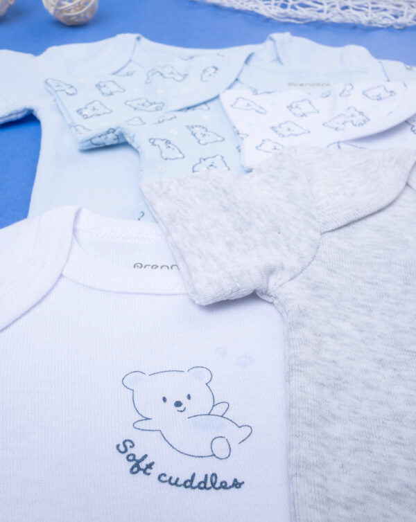 Prenatal Pack of 5 Ribbed Baby Bodysuits "Teddy Bear" | Prenatal, Babies, Nusring, Cybex, Avent Bodysuit