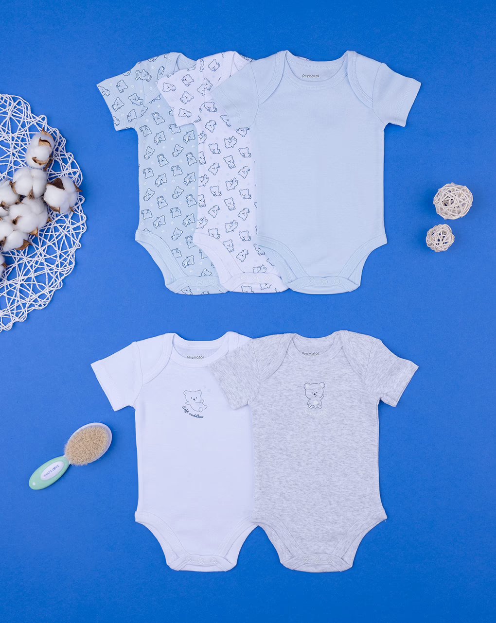 Prenatal Pack of 5 Ribbed Baby Bodysuits "Teddy Bear" | Prenatal, Babies, Nusring, Cybex, Avent Bodysuit