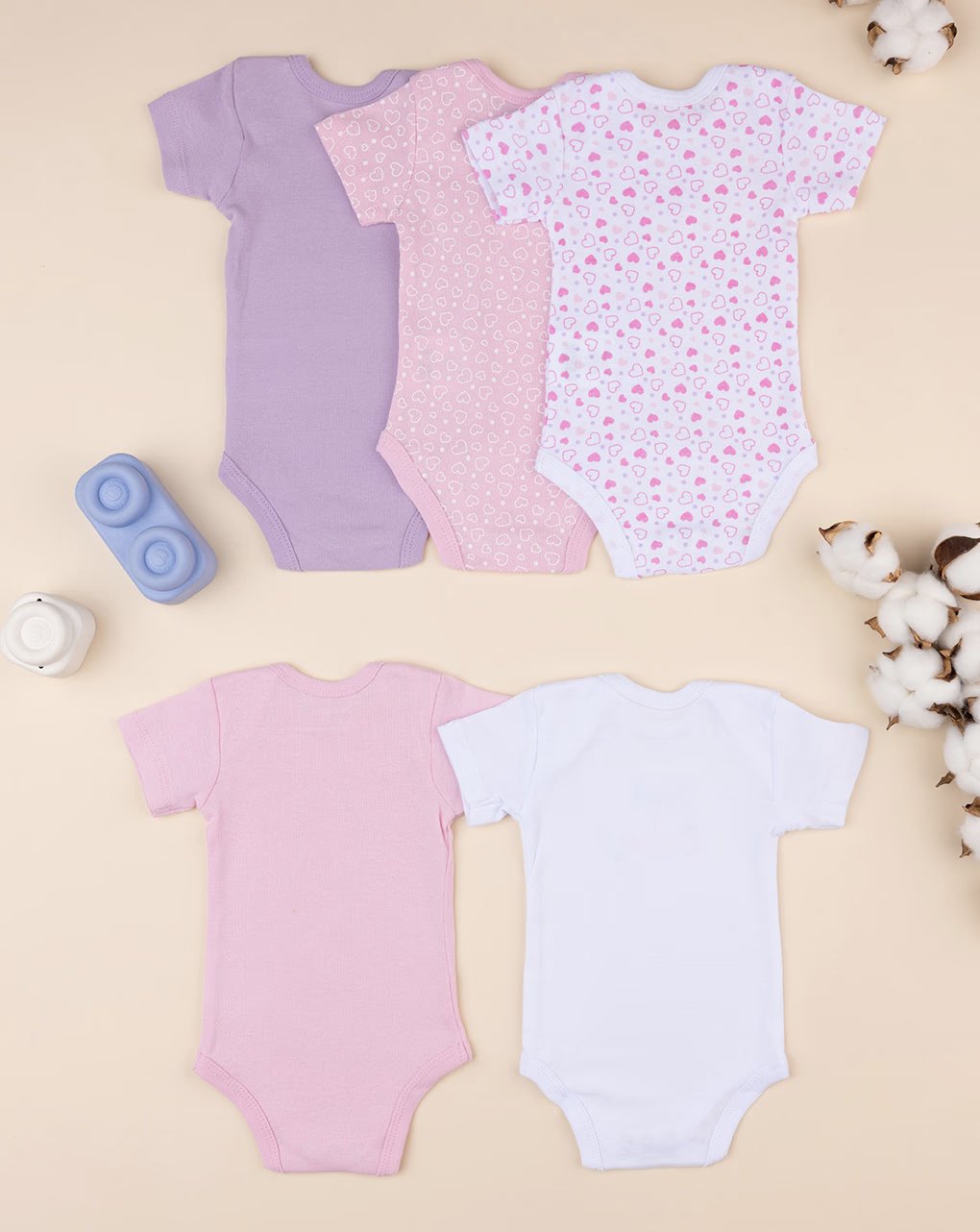 Prenatal Pack of 5 Short Sleeve Ribbed Baby Bodysuit 6-9M | Prenatal, Babies, Nusring, Cybex, Avent Bodysuit