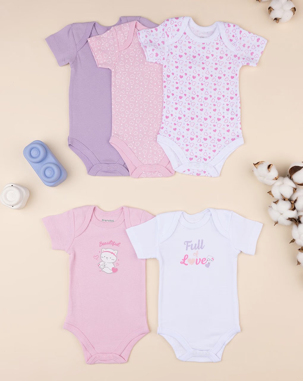 Prenatal Pack of 5 Short Sleeve Ribbed Baby Bodysuit 6-9M | Prenatal, Babies, Nusring, Cybex, Avent Bodysuit