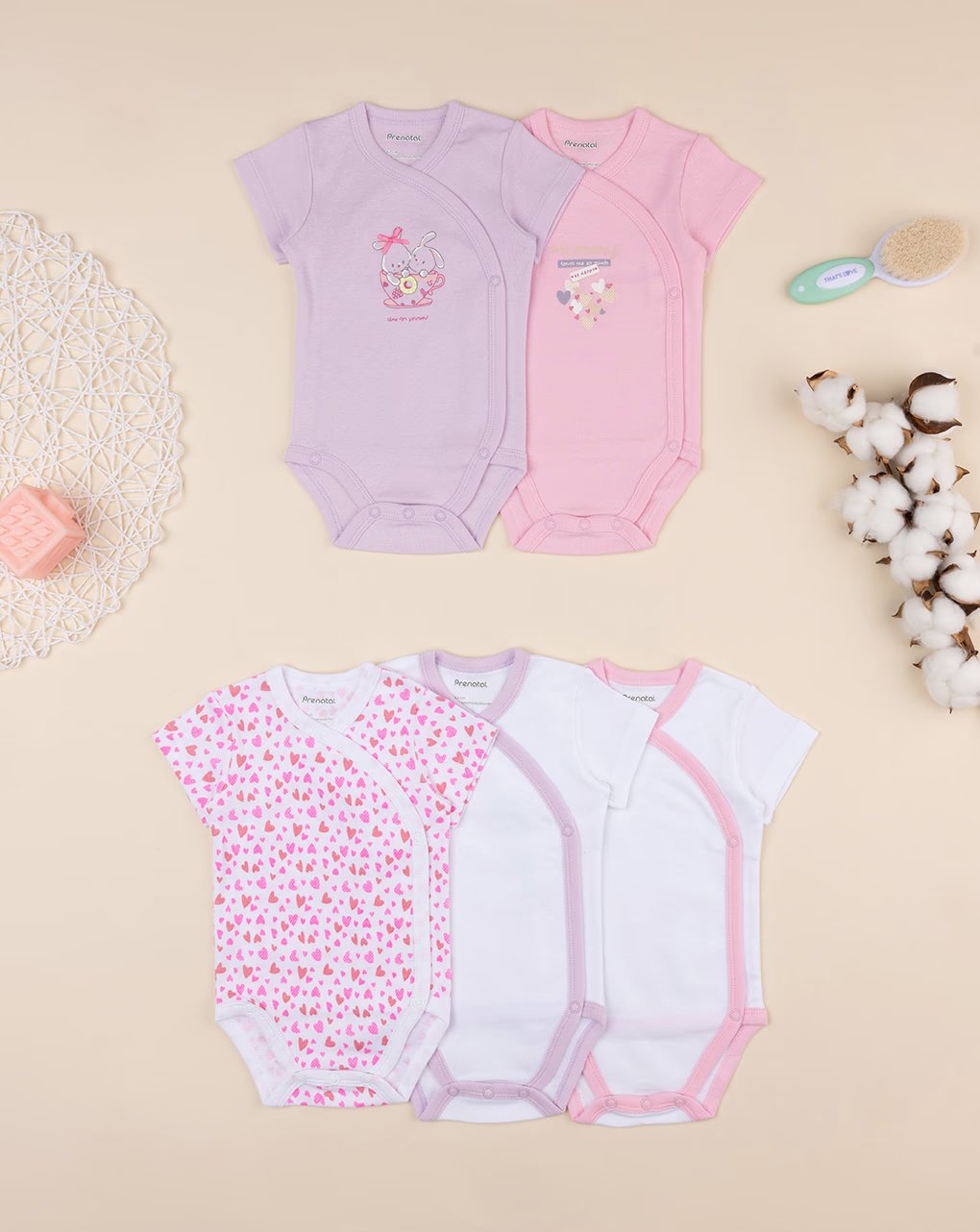Prenatal Pack of 5 Crossed Baby Bodysuits | Prenatal, Babies, Nusring, Cybex, Avent Bodysuit